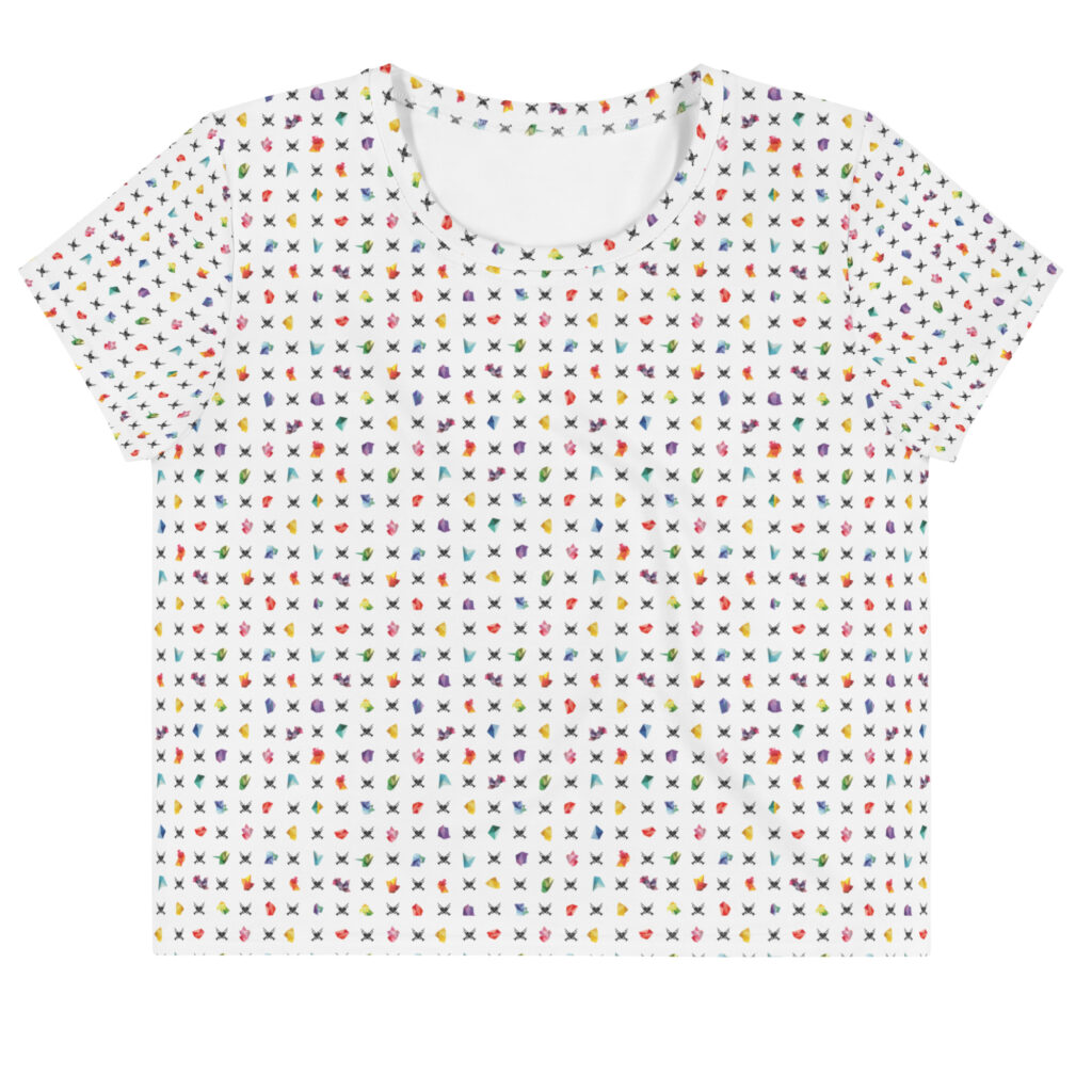 Geo Trumpets All-Over Print Crop Tee