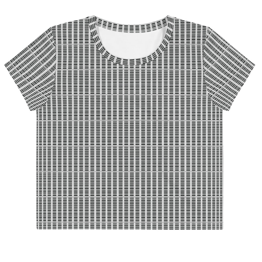Piano Pattern All-Over Print Crop Tee