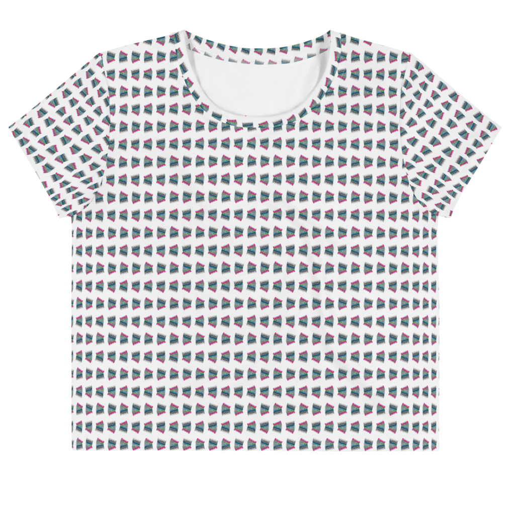 Accordion Ribbon All-Over Print Crop Tee